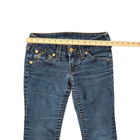 True Religion Vintage Womens 27 Jeans Bootcut Horse Shoe Back Pockets With Flap - Picture 6 of 9